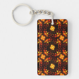 Goud Moderne Boho Elegante Abstracte Kunstpatroon Sleutelhanger