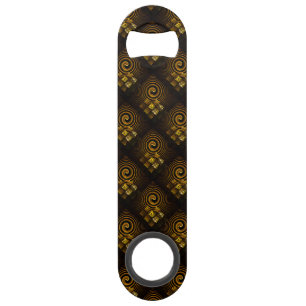Goud Moderne Boho Elegante Abstracte Kunstpatroon Speed Flessenopener