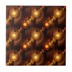 Goud Moderne Boho Elegante Abstracte Kunstpatroon  Tegeltje