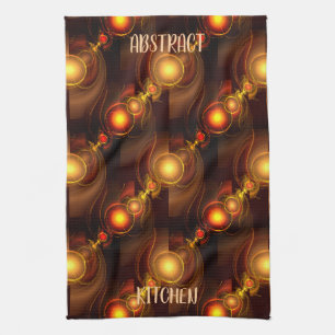 Goud Moderne Boho Elegante Abstracte Kunstpatroon Theedoek
