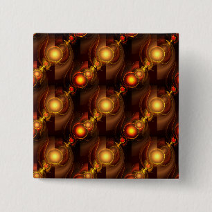 Goud Moderne Boho Elegante Abstracte Kunstpatroon Vierkante Button 5,1 Cm