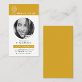 Goud | Moderne foto Zwart Wit QR Code Visitekaartje (Voorkant / Achterkant)