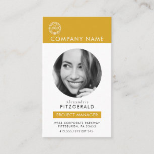 Goud Moderne foto Zwart Wit QR Code Visitekaartje