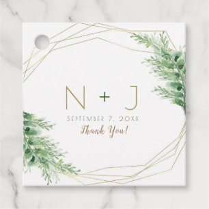 Goud Moderne Glam Geometrische Botanische Bruiloft Bedankjes Labels
