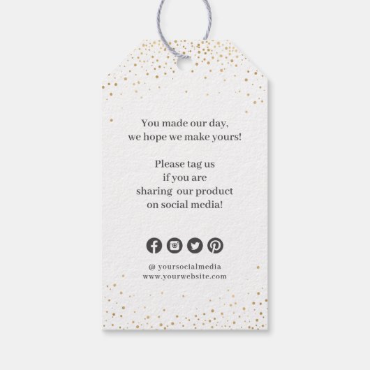 Goud Moderne kalligrafie business dank u Cadeaulabel (Achterkant)