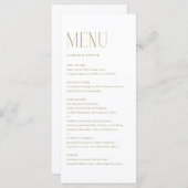 Goud Moderne Minimalistische Typografie Bruiloft Menu (Voorkant / Achterkant)