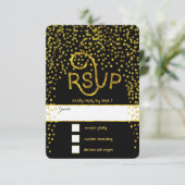 Goud  Moderne Typografie Bruiloft RSVP (Staand voorkant)