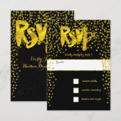 Goud  Moderne Typografie Bruiloft RSVP Kaartje (Voorkant / Achterkant)