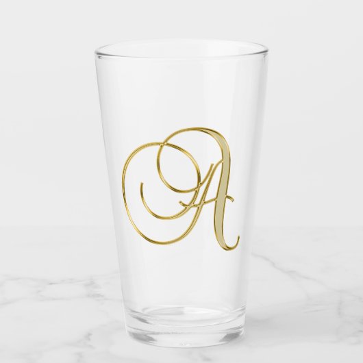 Goud monogram A Glas (Voorkant)