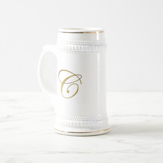 Goud monogram C Koffiehandjes en -steins Bierpul (Voorkant links)