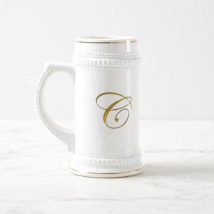 Goud monogram C Koffiehandjes en -steins Bierpul