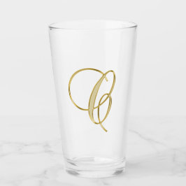 Goud monogram C, Letter C-glas Glas