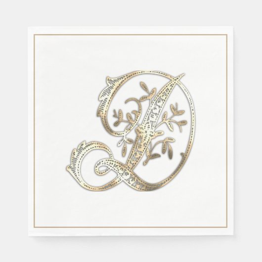   Goud Monogram D Servet (Voorkant)