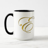 Goud monogram E Mokken en steins (Links)