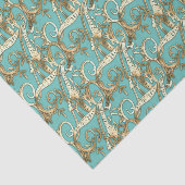 Goud Monogram Een Weefseldocument Tissuepapier (Detail)