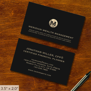 Goud Monogram Financiële Planner Visitekaartje