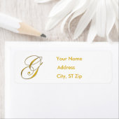 Goud monogram G Adresetiketten Etiket (Insitu)