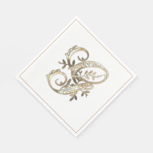  Goud Monogram G Servet (Hoek)
