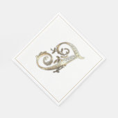   Goud Monogram I Servet (Hoek)