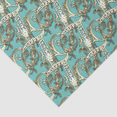 Goud Monogram I Weefseldocument Tissuepapier (Detail)