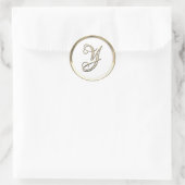 Goud monogram Initiaal Y op grote kleur Ronde Sticker (Tas)