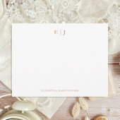 Goud monogram Initialen op maat Notitiekaartje