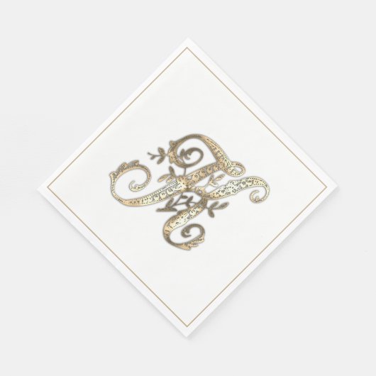   Goud Monogram K Servet (Hoek)