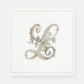 Goud Monogram L Servet (Voorkant)