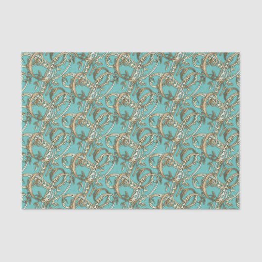   Goud Monogram L Weefseldocument Tissuepapier (Voorkant)