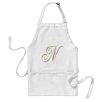 Goud monogram N initiaal Standaard Schort