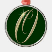 Goud monogram O initiaal Metalen Ornament (Voorkant)