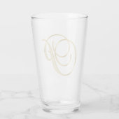 Goud monogram P Glass Glas (Achterkant)