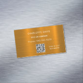 Goud-monogram QR-code minimalistisch elegant Magnetisch Visitekaartje (Voorbeeld)