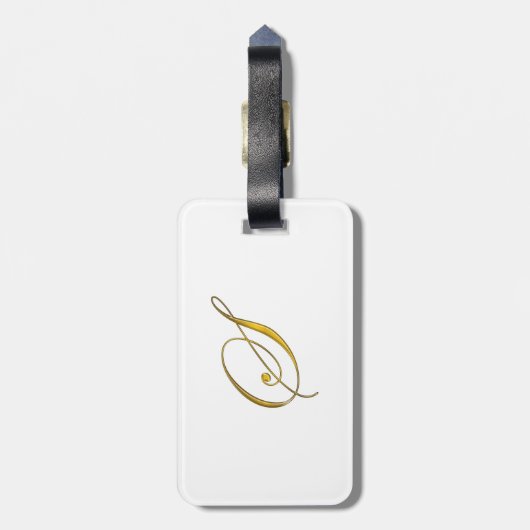 Goud monogram S Bagagelabel (Achterkant verticaal)