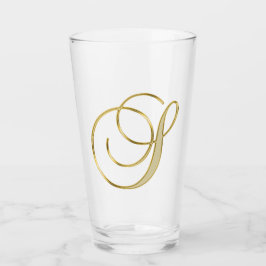 Goud monogram S Glas