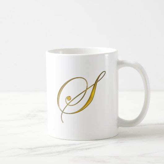 Goud monogram S Koffiemok (Rechts)