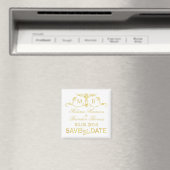 Goud monogram Sla de Datummagneten op Magneet (Insitu (Vaatwasser))