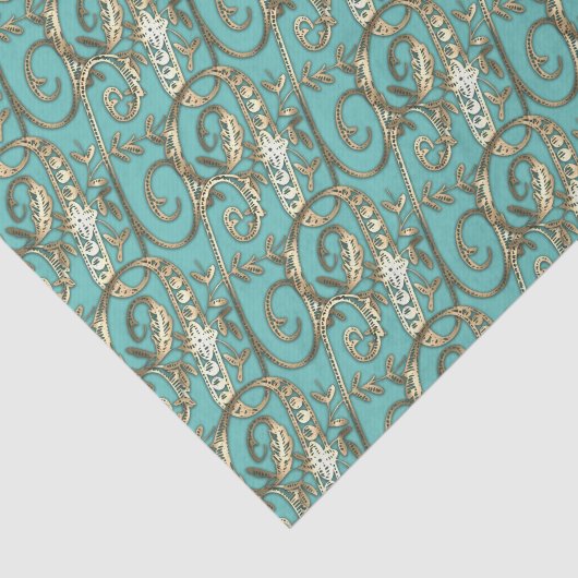   Goud Monogram U-Weefseldocument Tissuepapier (Detail)