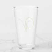 Goud monogram V Glass Glas (Achterkant)