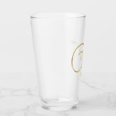 Goud monogram V Glass Glas (Rechts)
