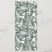 Goud Monstera Tropische Oase Bloem Bruiloft Menu (Achterkant)