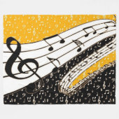 Goud muziekthema fleece deken (Voorkant (Horizontaal))