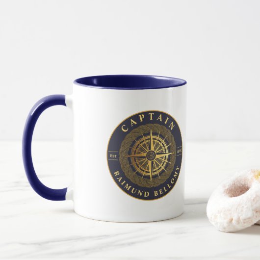 Goud nautisch mok (Met donut)