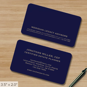 Goud Navy Blauw Minimalistisch Modern Professionee Visitekaartje