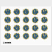 Goud Navy Blue Baby shower Dank u Favor Sticker (Vel)