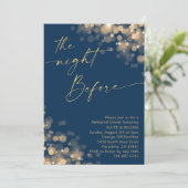 Goud & Navy Blue repetitie diner Kaart (Staand voorkant)