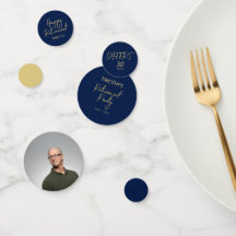 Goud & Navyblauw Moderne Verjaardagsfeest Decorati