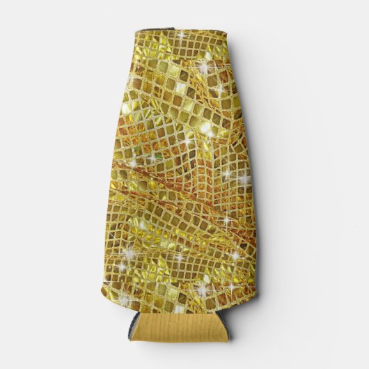 Goud, nepschittering, flessenkoeler flesjeskoeler (Voorkant)