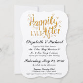 Goud nog lang en gelukkig na huwelijksuitnodiging kaart (Voorkant)