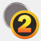 Goud nummer 2 magneet (Voorkant / Achterkant)